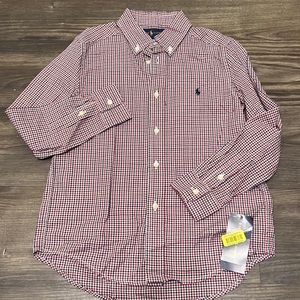 Plaid Polo button up boys size 6